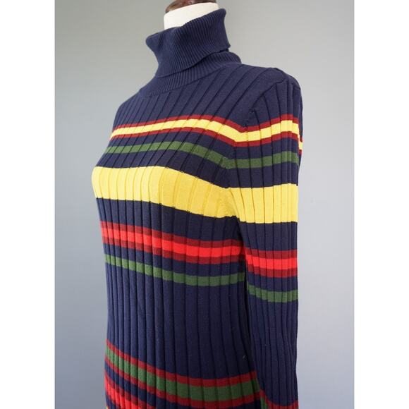 Eloquii Striped Turtleneck Ribbed Sweater Dress Sz 18-20 Preppy Academia School - Picture 8 of 16